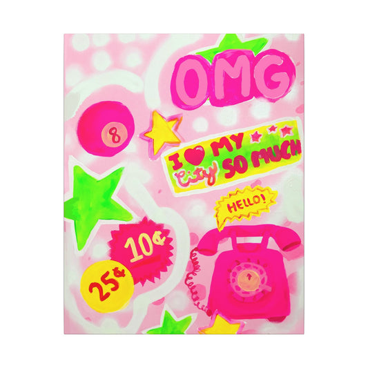 Pink Static Canvas Print