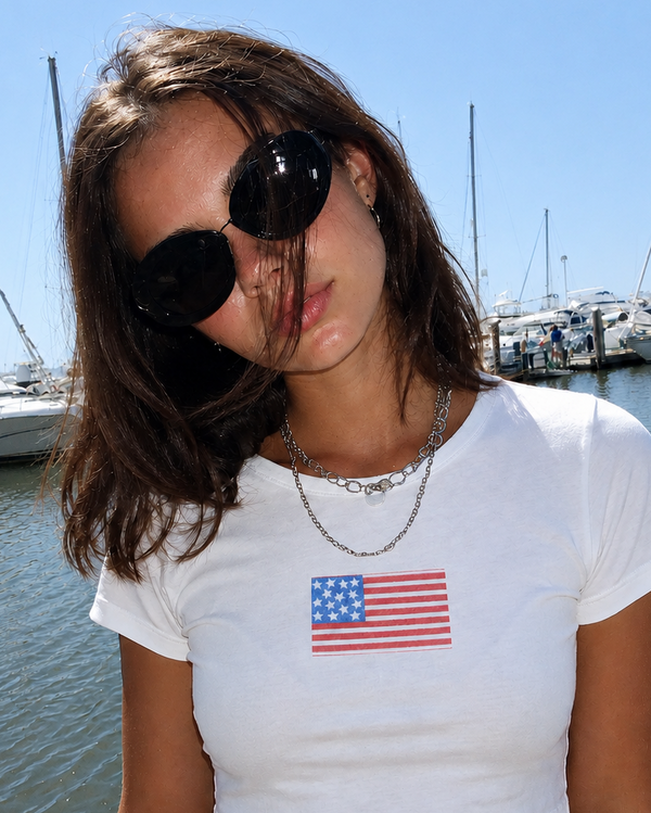 American Flag Midweight Cotton Tee